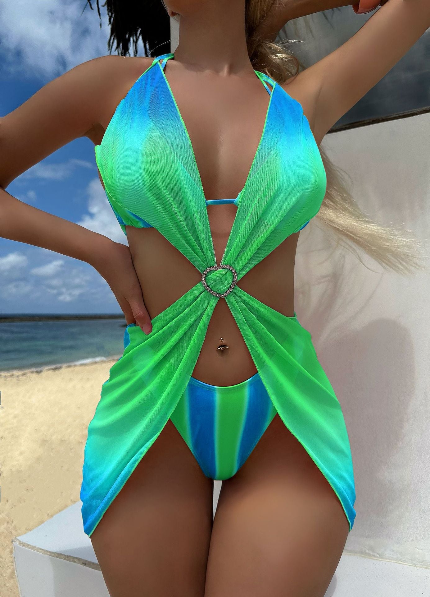 Striped Ombre Bikini Set