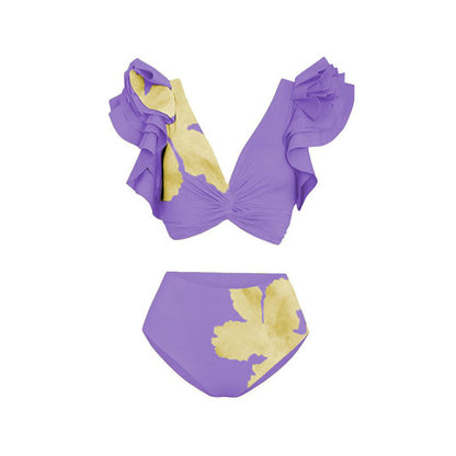 Ruffle Slit Bikini Set