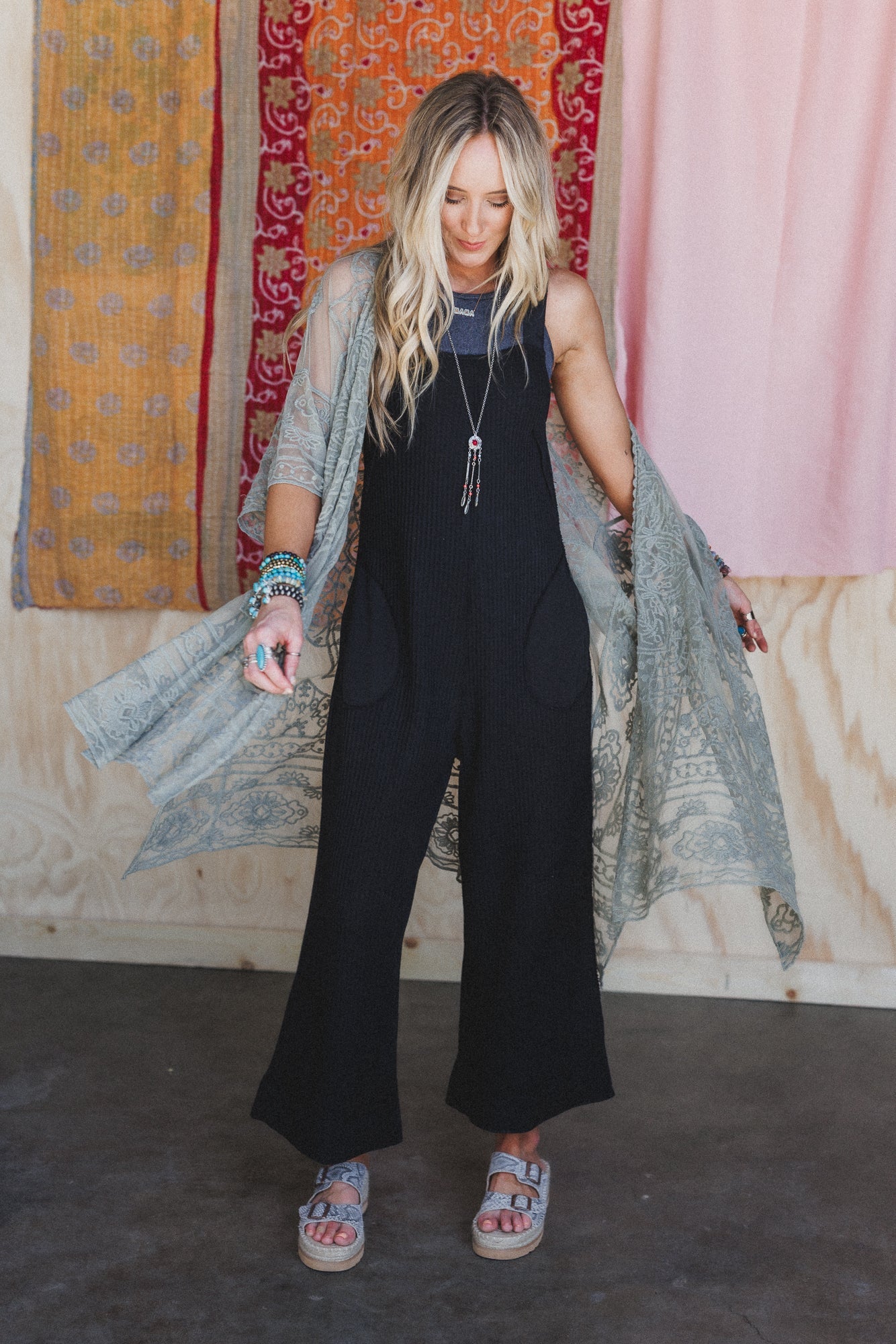 Sky Path Wide Leg Jumpsuit - Black