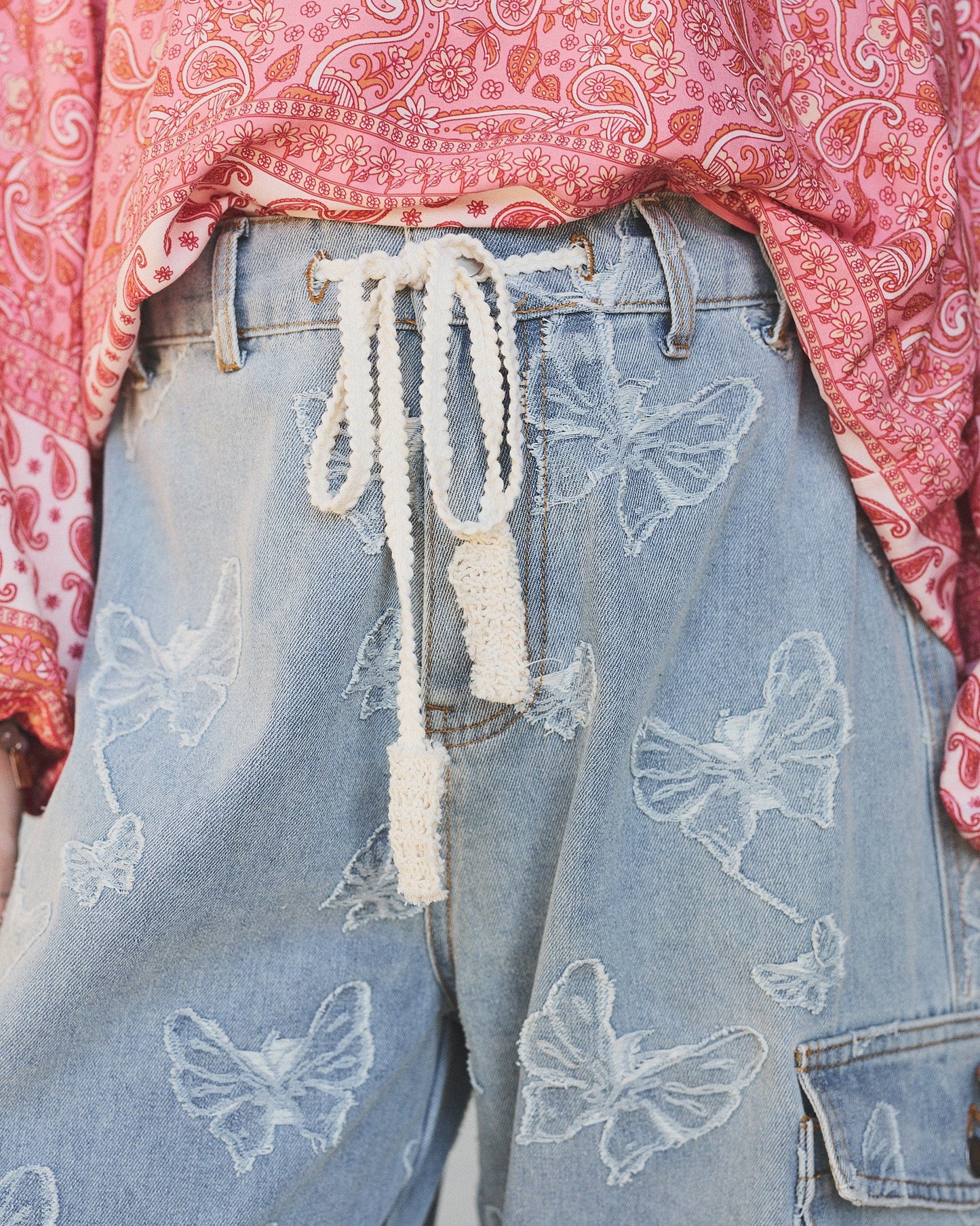 Butterfly Denim Pant - Denim