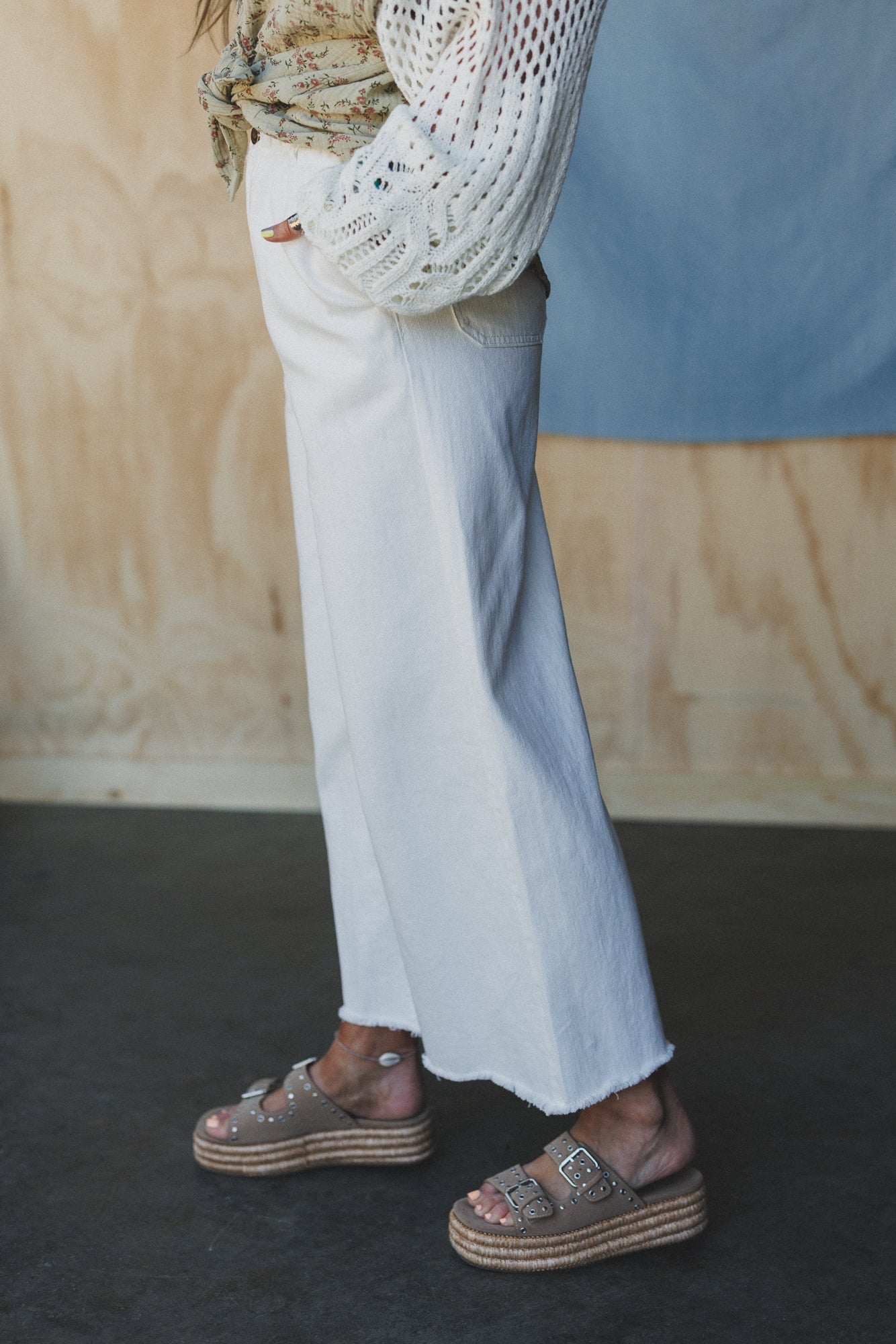 Simply You Wide Leg Jeans - White