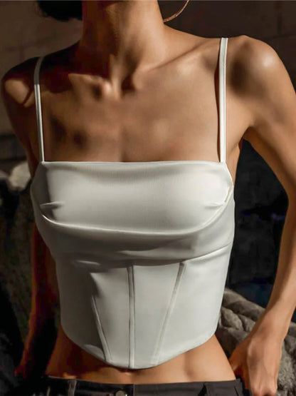 Bandage Lace-Up Skinny Crop Top