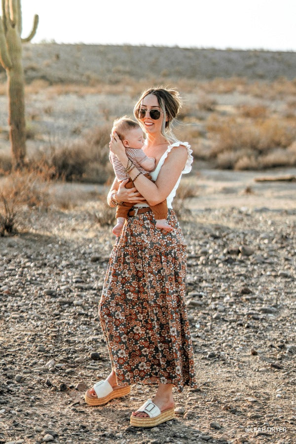 The Nest Daisy Rain Maxi Skirt - Fog Nude