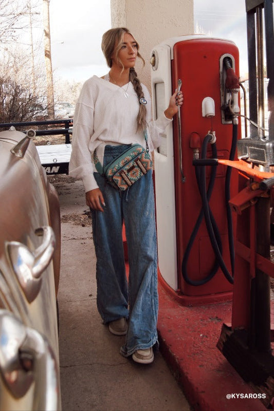 So Comfy Wide Leg Pant Full Length - Navy