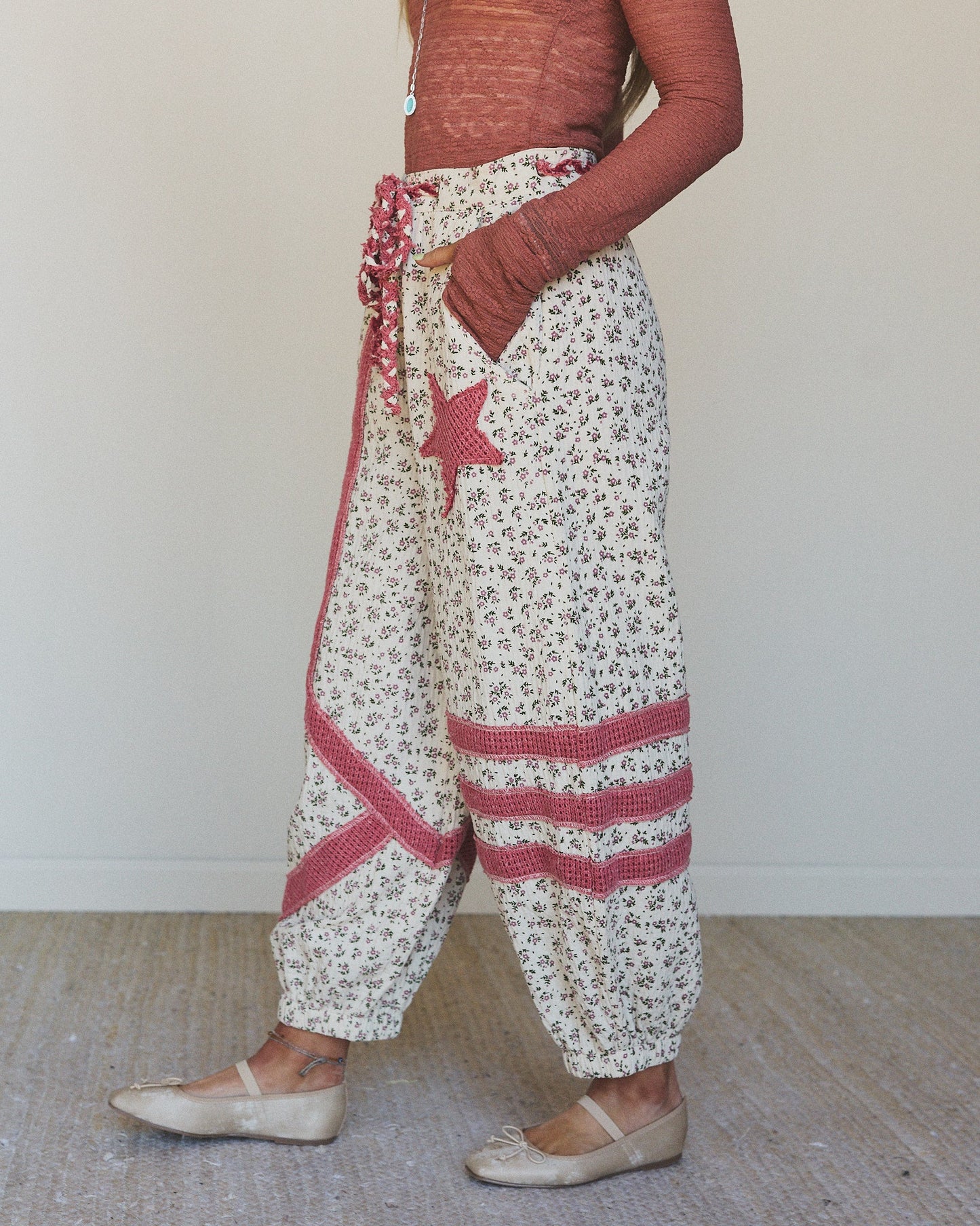 Star Child Pants - Ivory Hibiscus