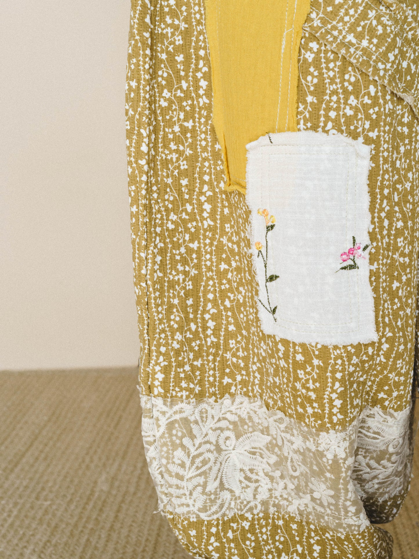 Jeanie Patchwork Pants - Mustard