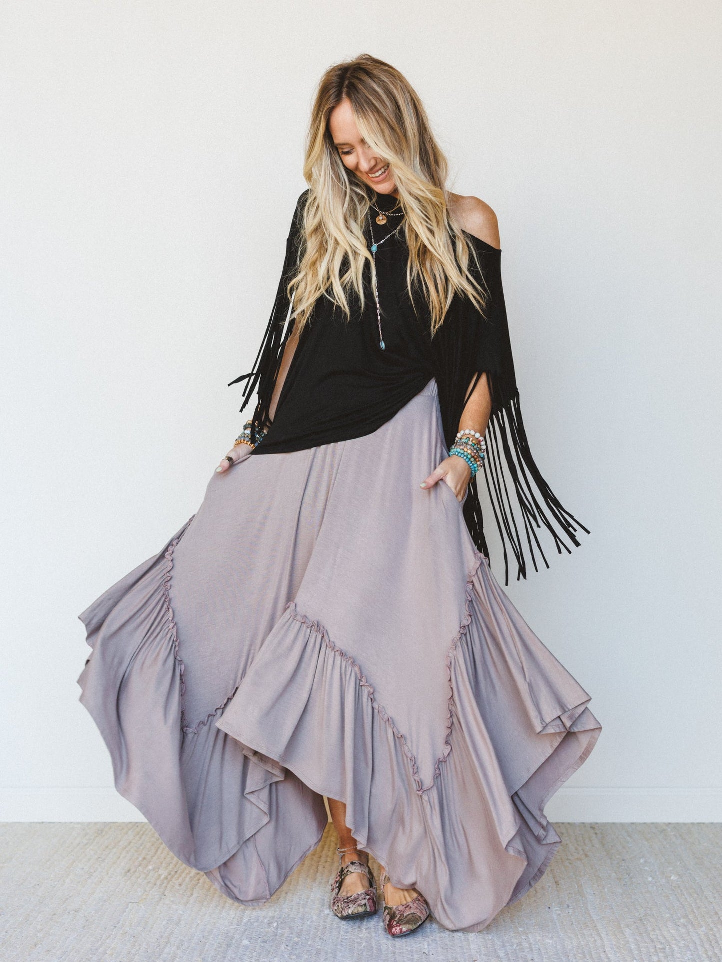 The Nest Forever Beauty Maxi Skirt - Mushroom - Pre Order