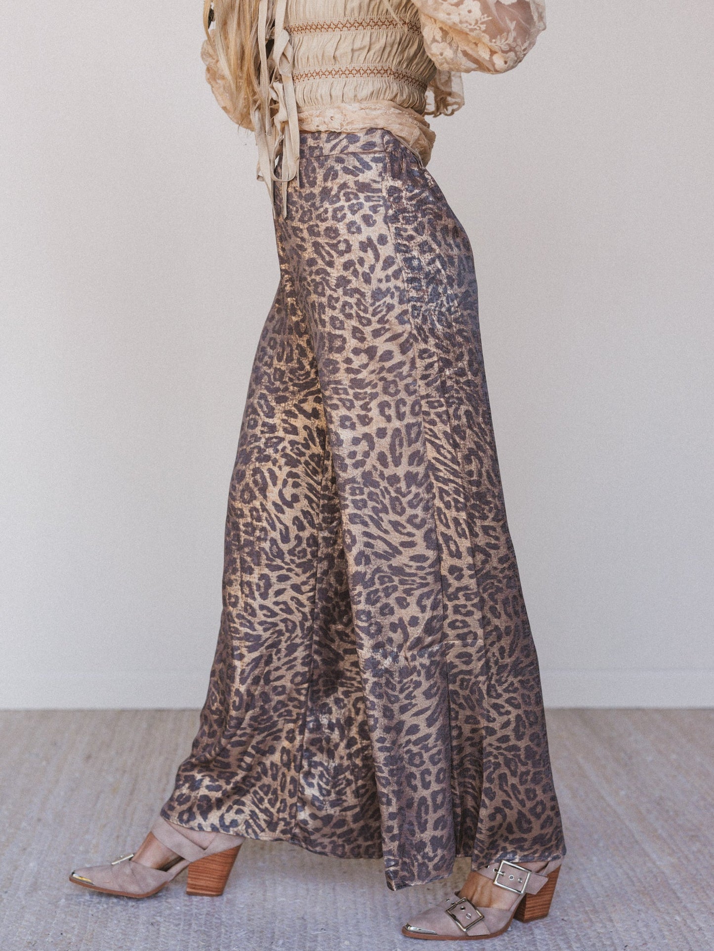 Darling Drift Animal Print Pants - Gold
