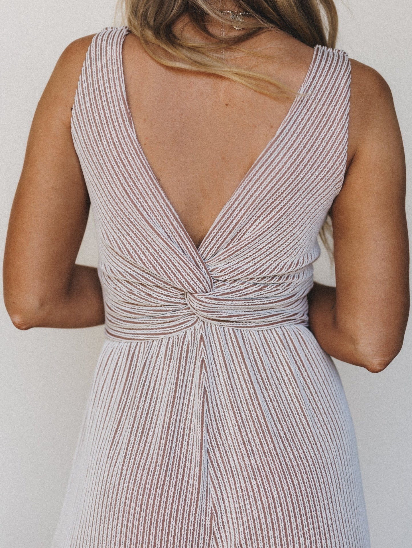 The Nest Alanis Textured Jumpsuit - Taupe