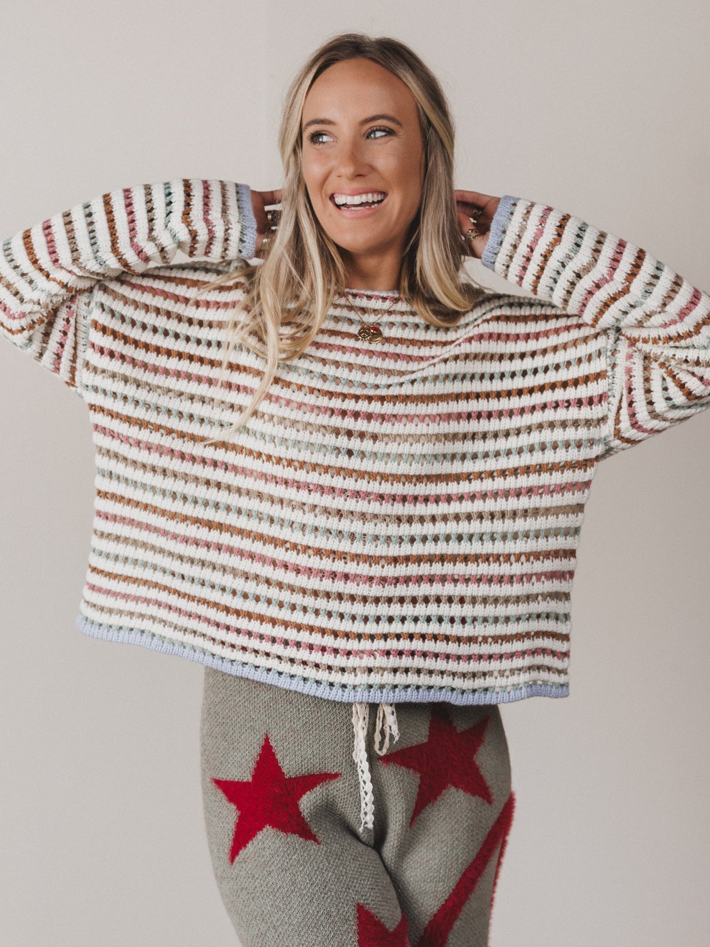 Noa Striped Sweater Top - Multi