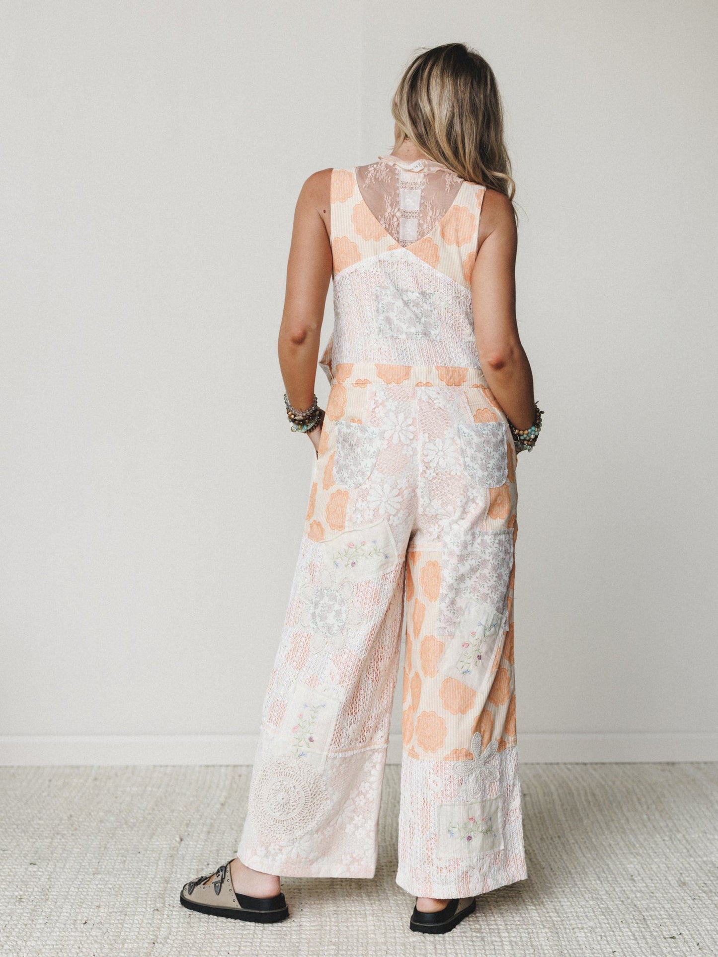 Fruit Fields And Forests Jumpsuit - Orange Striped