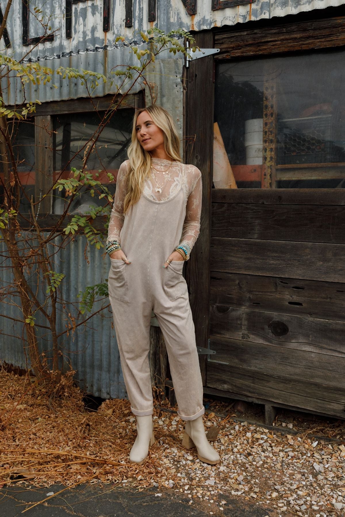 Brooke Pocket Jumpsuit - Ash Mocha