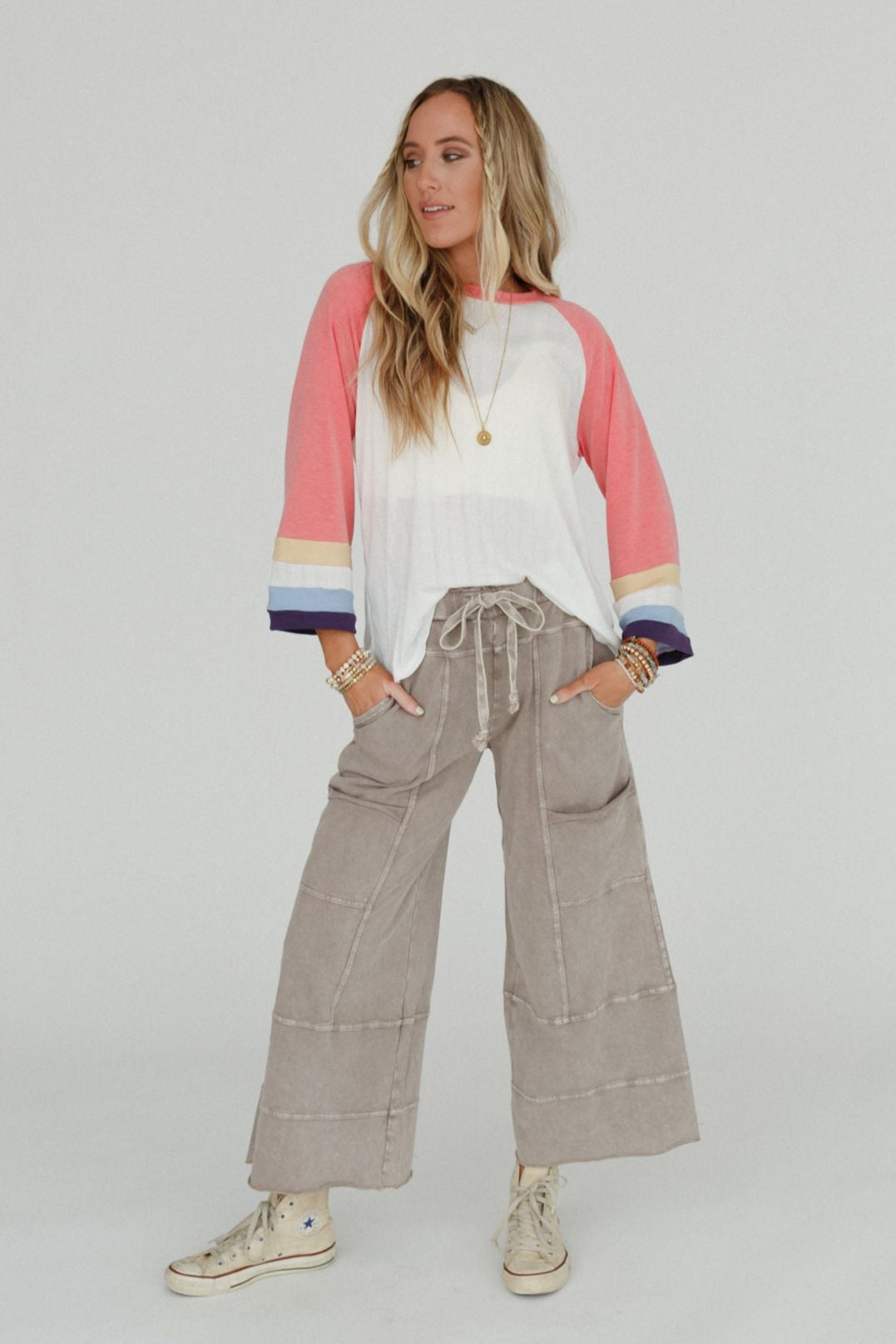 Lucky One Wide Leg Pant - Taupe