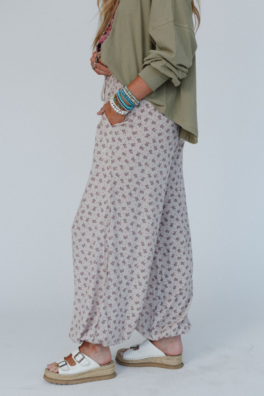 The Nest Emberlyn Wide Leg Cinched Pants - Taupe