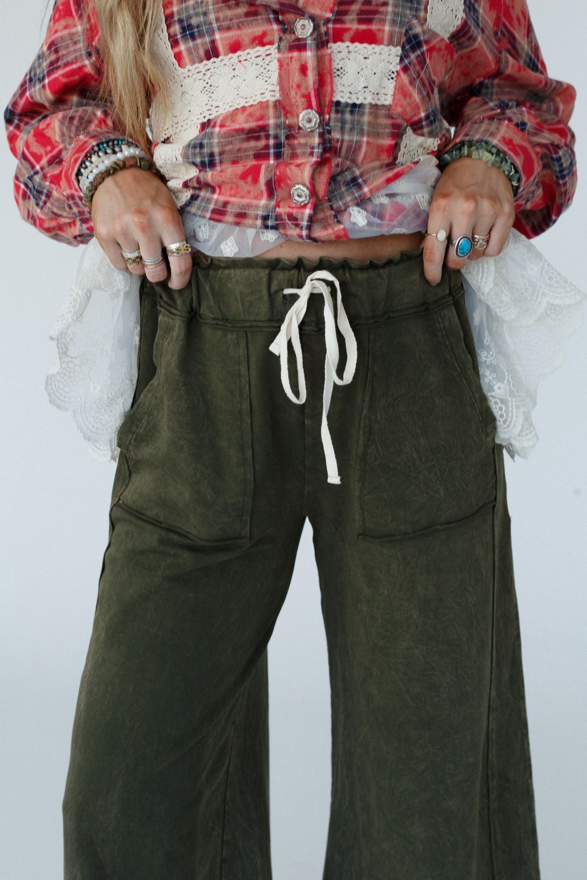 The Nest Heaven Sent Wide Leg Pant - Olive
