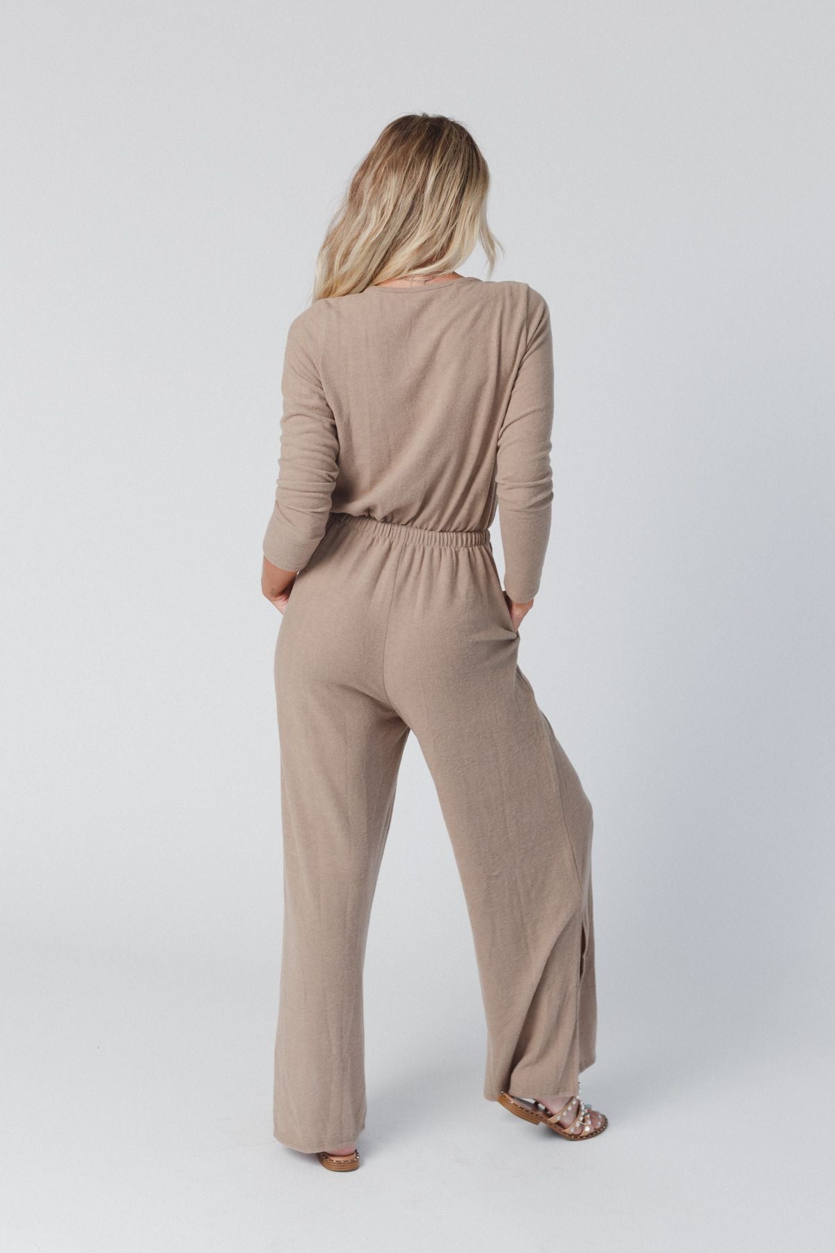 The Nest As It Was Cross Front Jumpsuit - Mocha