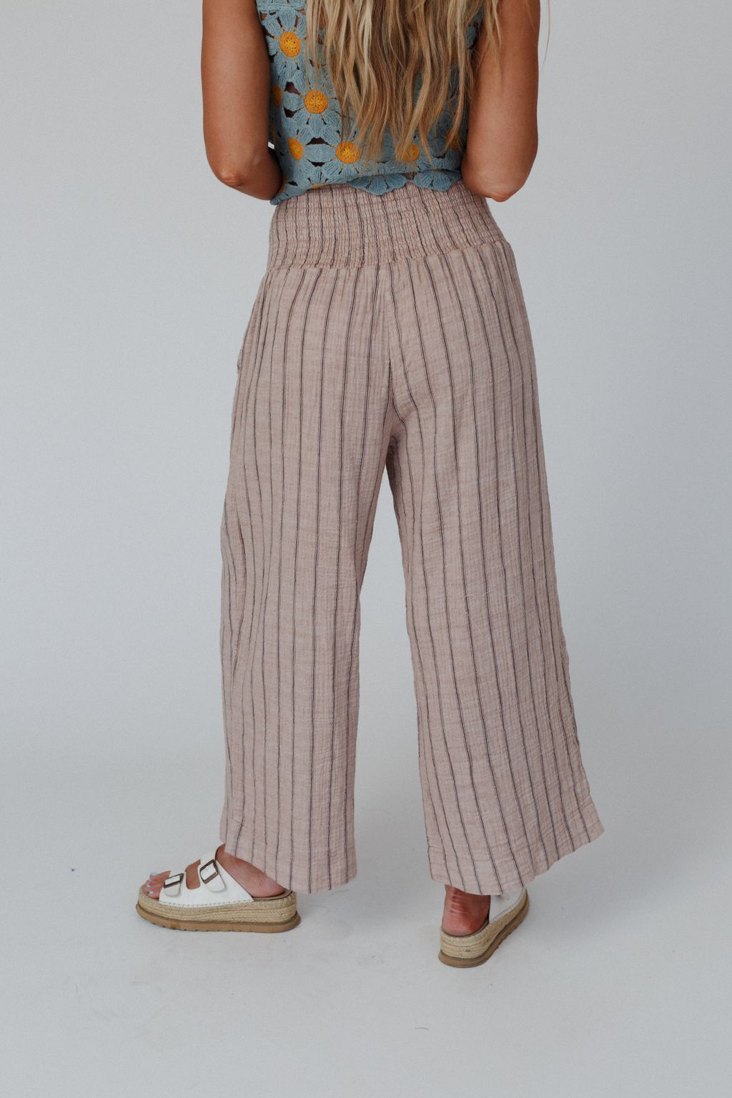 Solana Striped Pants - Mocha