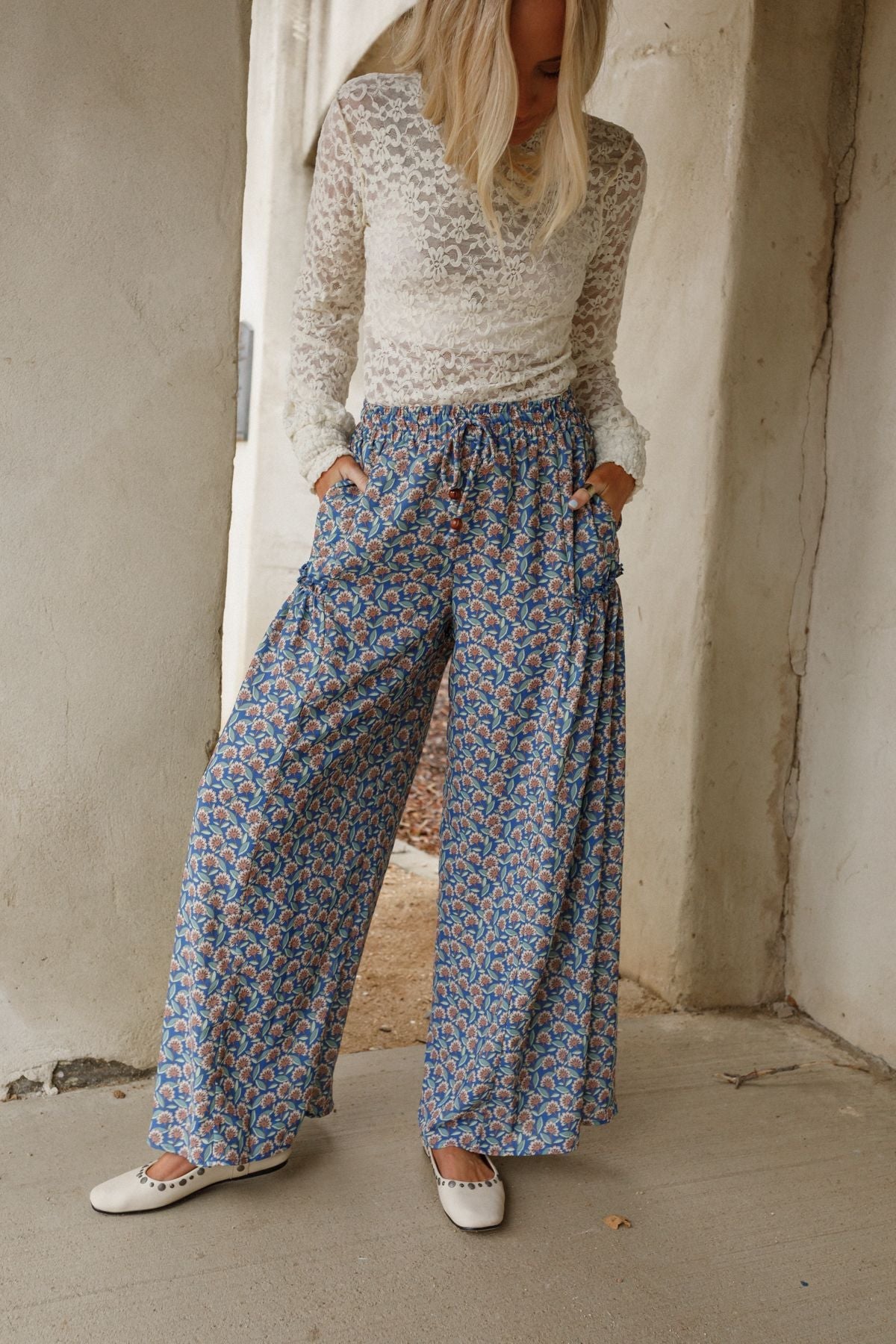 The Nest Petal Trails Wide Leg Pants - Denim