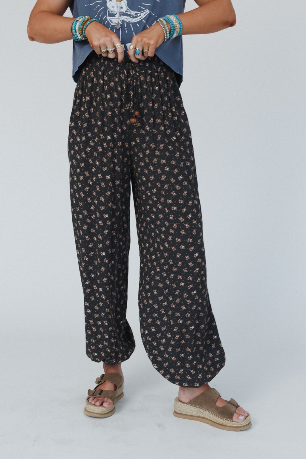 The Nest Emberlyn Wide Leg Cinched Pants - Iron
